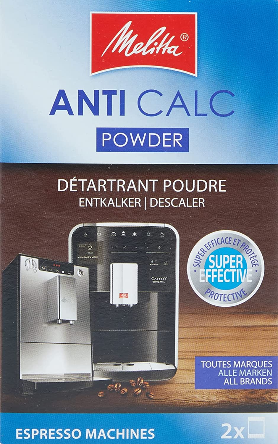 MELITTA ANTI CALC ESPRESSO MACHINE DESCALER POWDER SACHETS 40G 2/PK. MEL6545499 \\\KD27616