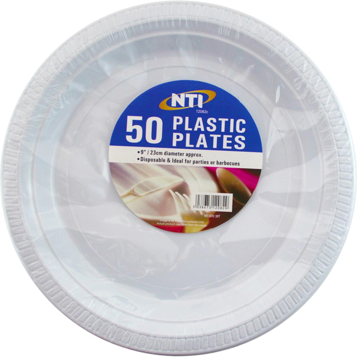 PRIMA PLASTIC PLATES 9" / 23CM 50/PK. 12082C \\\KD27656