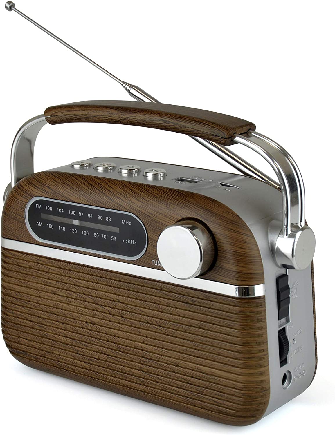 LLOYTRON VINTAGE STYLE RECHARGEABLE AM/FM RADIO WITH BLUETOOTH. N6403WD \\\KD27700