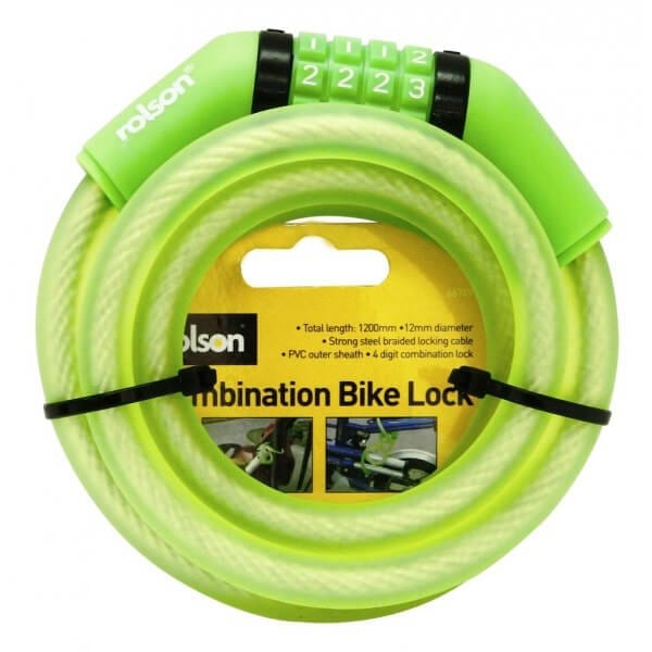 ROLSON COMBINATION BIKE CABLE LOCK 12MM X 1200MM. RT66749 \\\KD27821