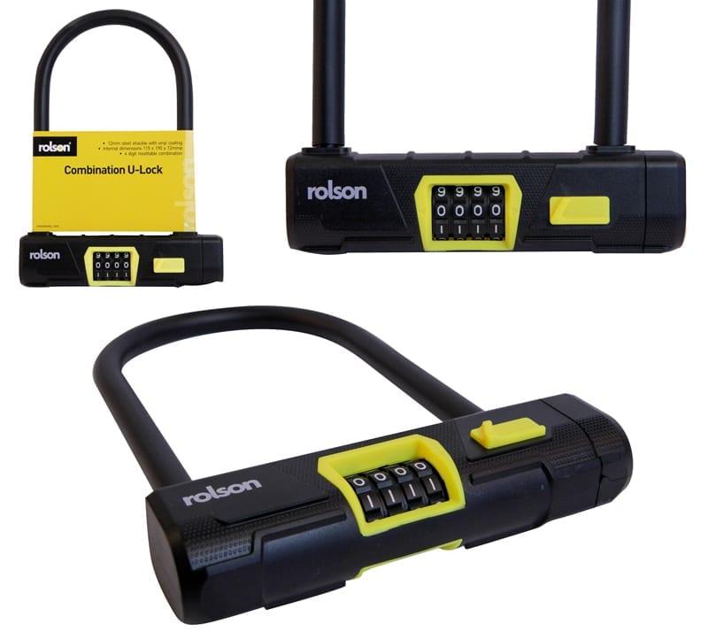 ROLSON U SHAPE 12MM SHACKLE COMBINATION BIKE LOCK. RT66761 \\\KD27822