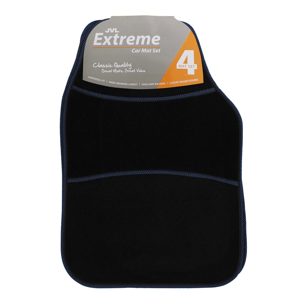 JVL EXTREME ASSORTED COLOUR UNIVERSAL CAR MAT SET 4/PCS. 01-927 \\\KD27832