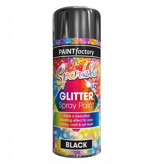 PAINT FACTORY SPRAKLE GILTTER SPRAY PAINT 200ML - BLACK. WDL1604 \\\KD27839