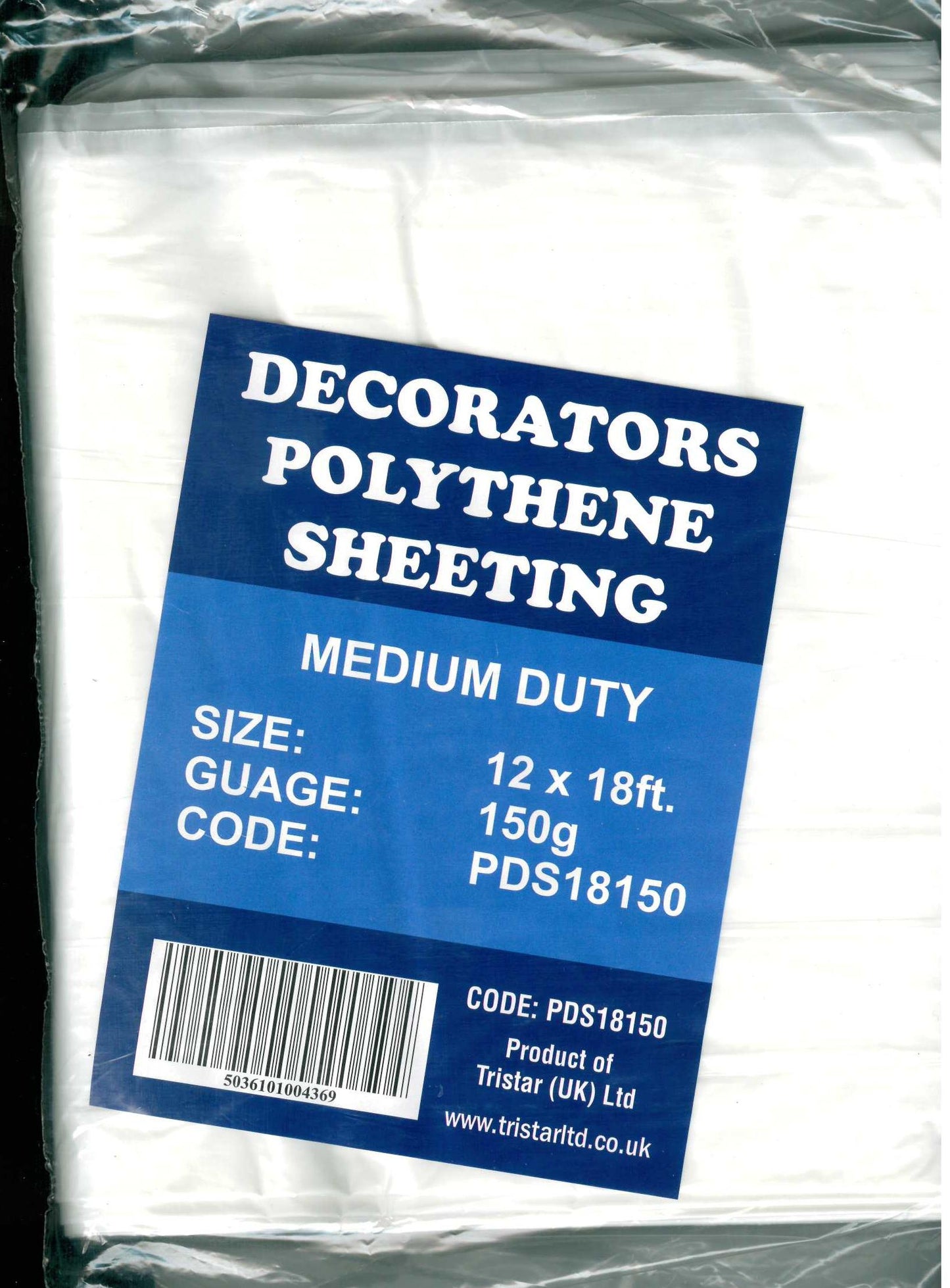 BUILDERS HEAVY DUTY POLYTHENE DUST SHEET 150 GUAGE 12 X 18FT \\\KD27897
