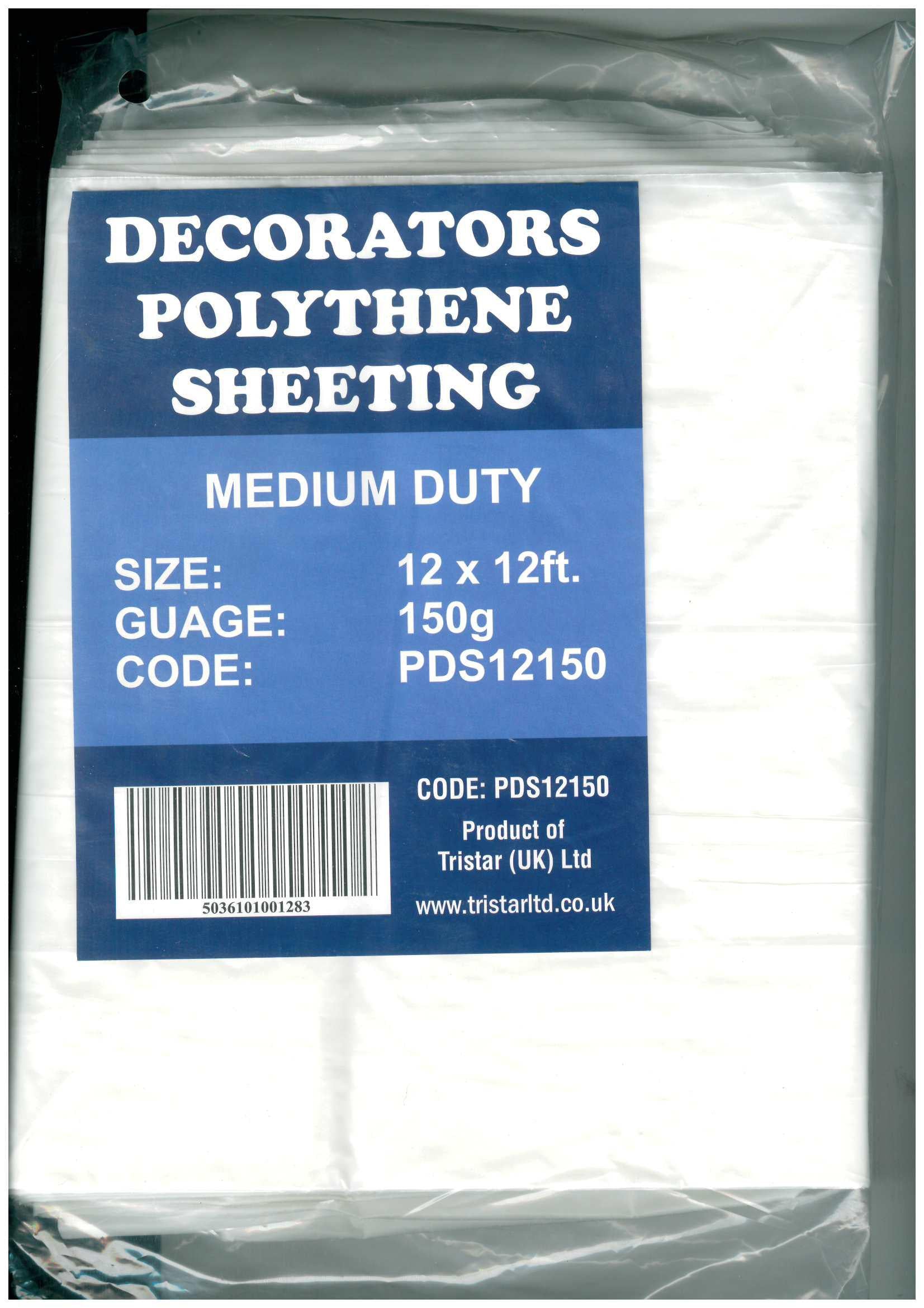 BUILDERS HEAVY DUTY POLYTHENE DUST SHEET 150 GUAGE 12 X 12FT. PDS12150 \\\KD27898