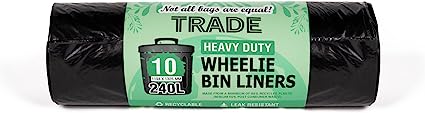 ELITE SUPER HEAVY DUTY BLACK REFUSE SACKS / BIN BAGS 10/PK. 2211003 \\\KD27989