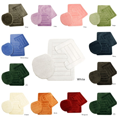 JIMMY SHADOW SORRENTO 3 PIECE MULTI BATH MAT SET. W3243A \\\KD27999
