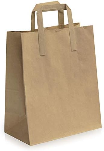 PURE KRAFT LARGE BROWN PAPER CARRIER BAG WITH HANDLE 250/PK. 09240-TF3 \\\KD28061