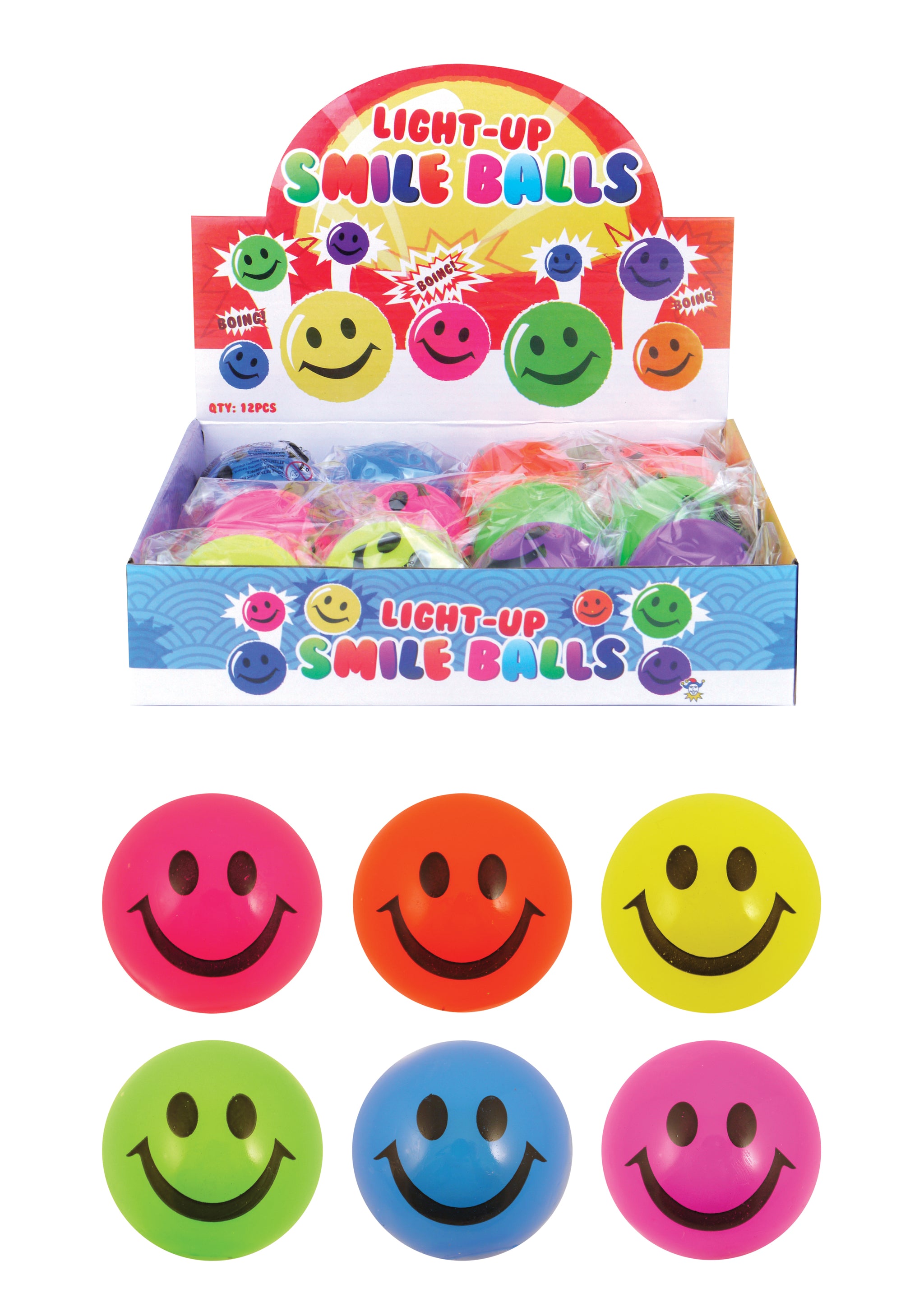 ASSORTED SMILE BALL WITH LIGHTS 5CM. N46009 \\\KD28072