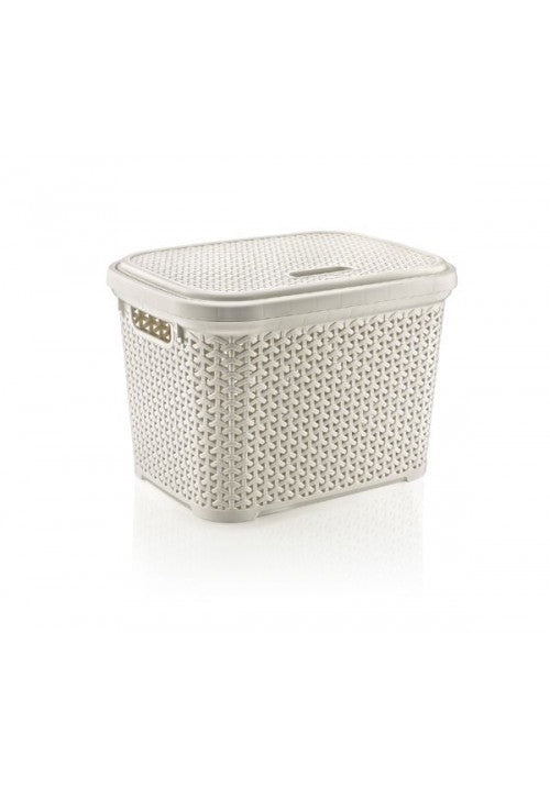 HOBBY RATTAN STORAGE BOX WITH LID 20 LTR ASSORTED COLOUR. 081108 \\\KD28098