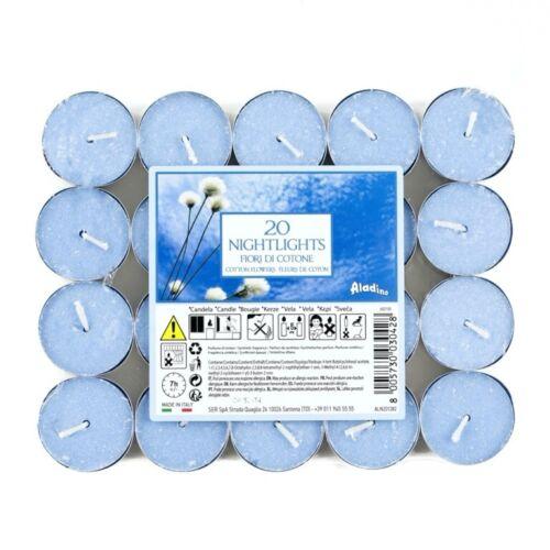 ALADINO NIGHTLIGHTS TEALIGHT CANDLE 7HRS 20/PK - COTTON FLOWERS. ALN201282 \\\KD28156