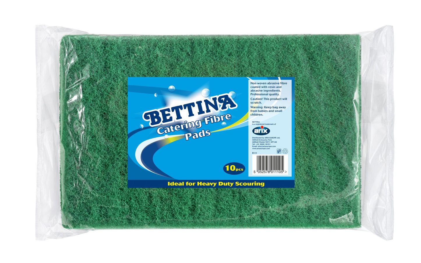 BETTINA GREEN HEAVY DUTY FIBER PADS SCOURERS 10/PK. KD28167 \\\KD28167