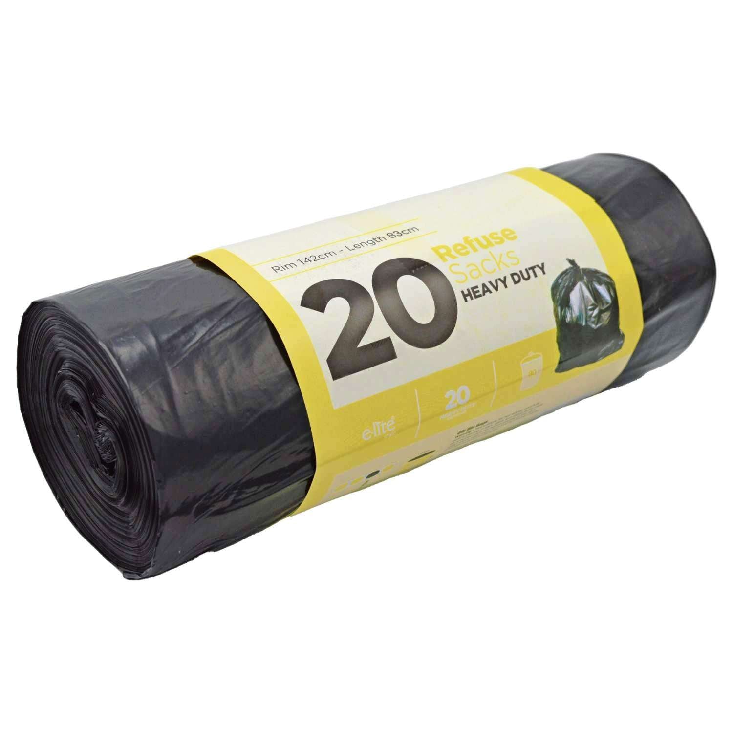 ELITE HEAVY DUTY REFUSE SACKS / BIN BAG 80L 20/PK. 2211004 \\\KD28189