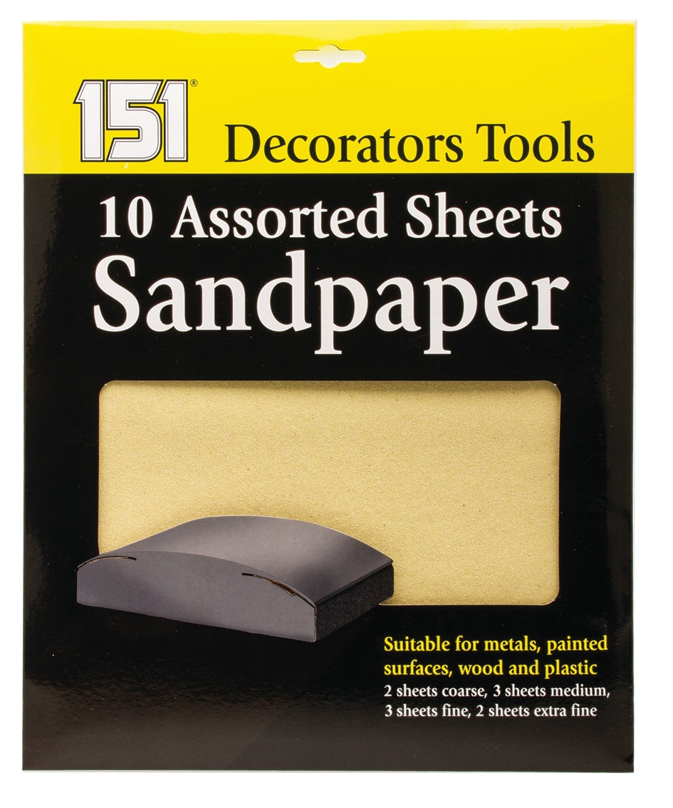151 ASSORTED SANDPAPER SHEETS 10/PK. HD1002E \\\KD28195