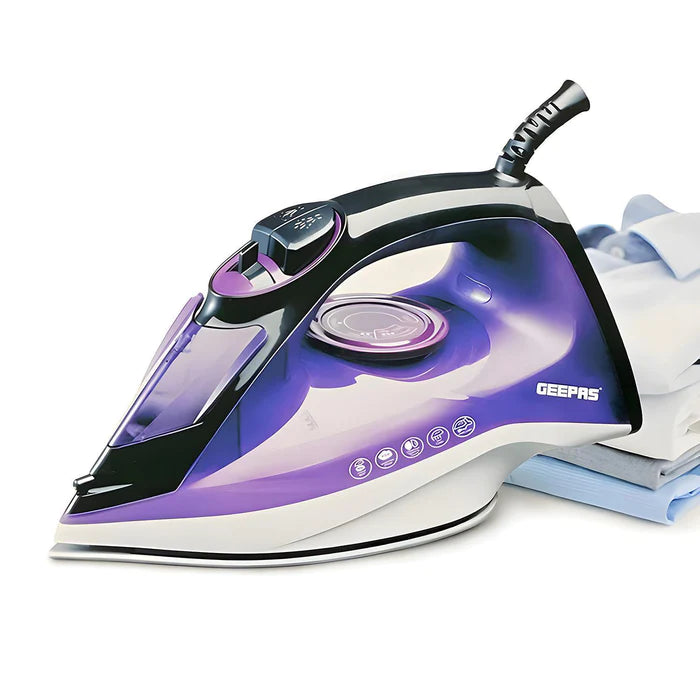 GEEPAS 2400W PURPLE CERAMIC STEAM IRON. GSI7703UK-PU \\\KD28225