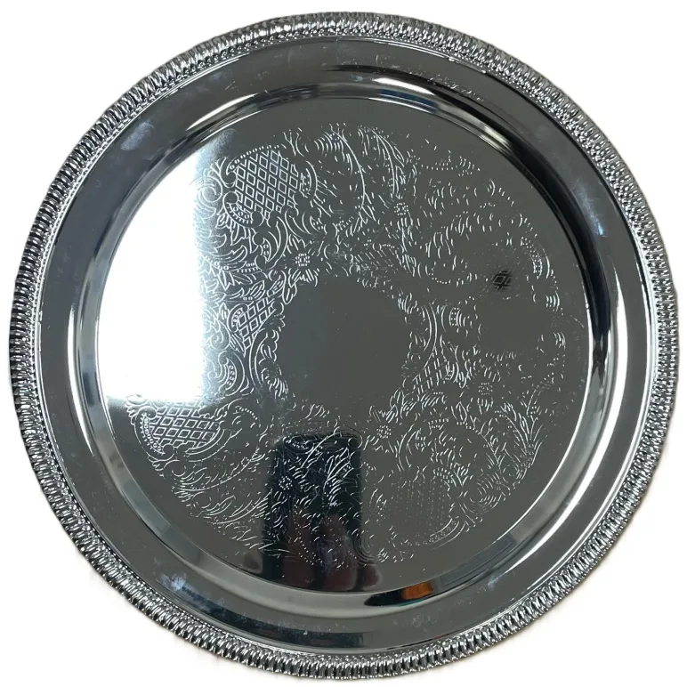 TRI-STAR ROUND NICKEL PLATED TRAY 25 CM. TS31184 \\\KD28267
