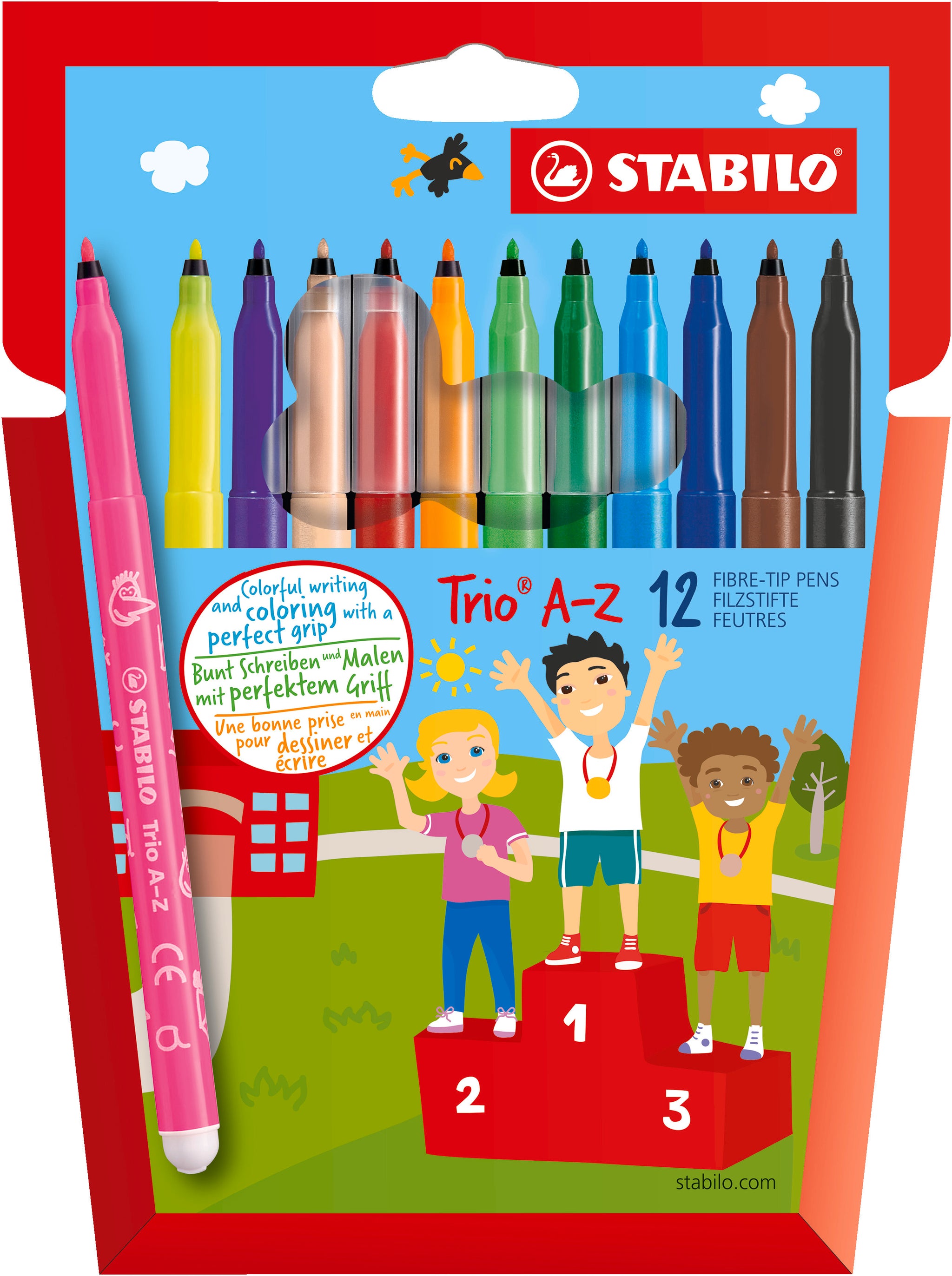 STABILO TRIO A-Z FIBER TIP PENS 12 PK. 378/1-12-01 \\\KD28278