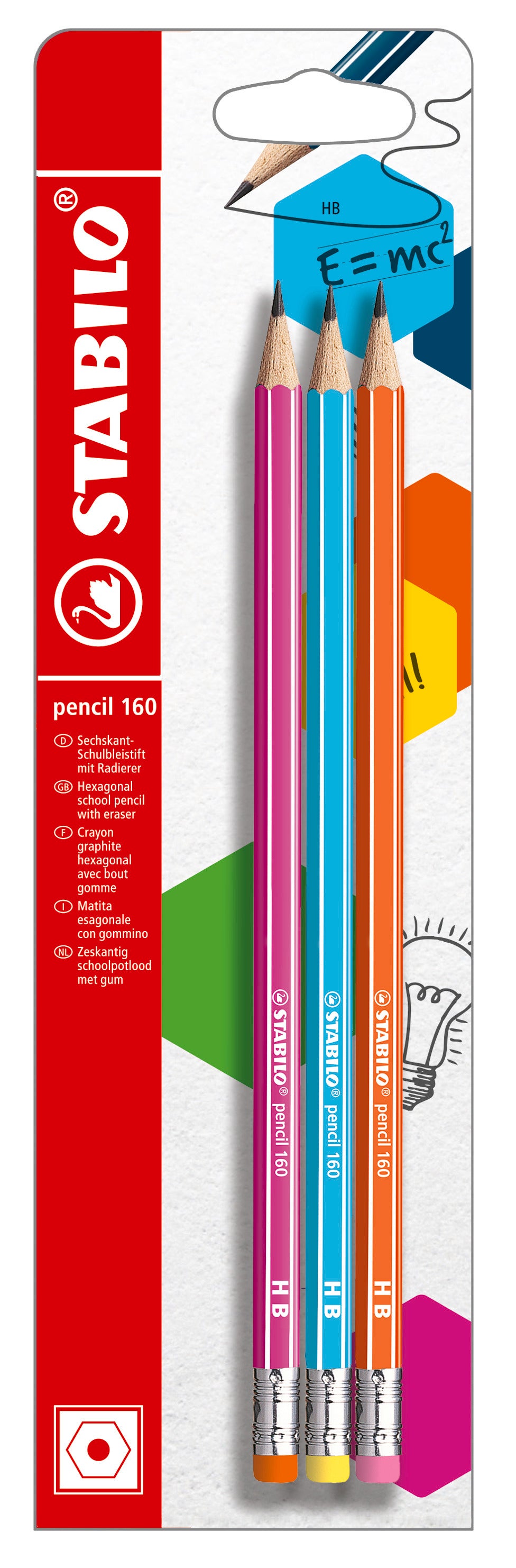 STABILO BLEISTIFT 160 RT HB PENCIL 3PK. B-50500-10 \\\KD28280