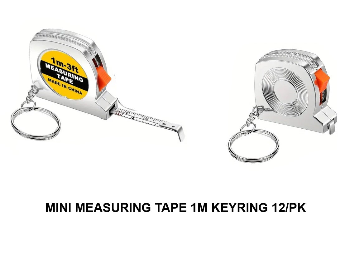 MINI MEASURING TAPE 1M KEYRING 12/PK. JL1418 \\\KD28301