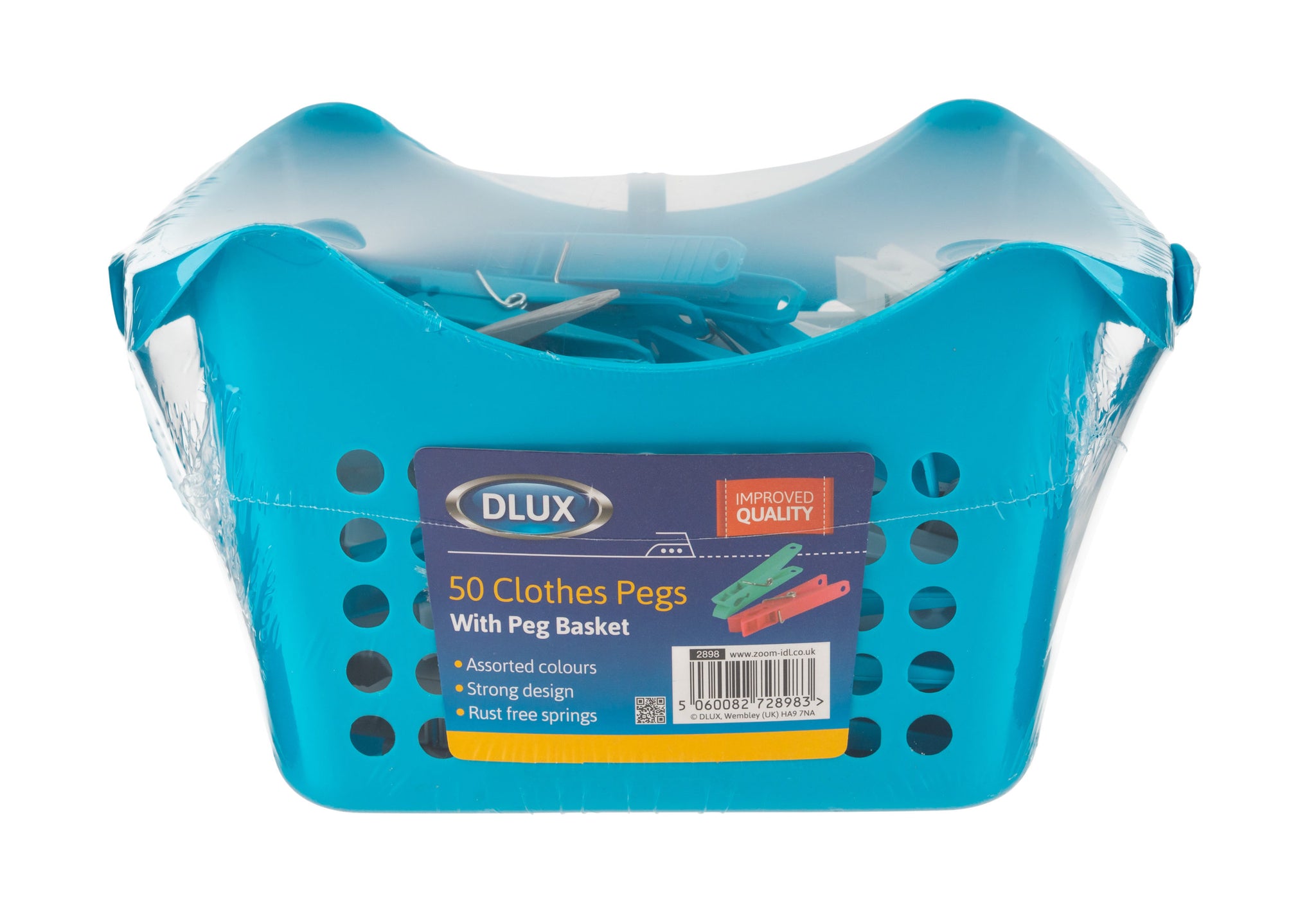 DLUX 50 PLASTIC CLOTH PEGS WITH HANGING BASKET. 2898 \\\KD28308