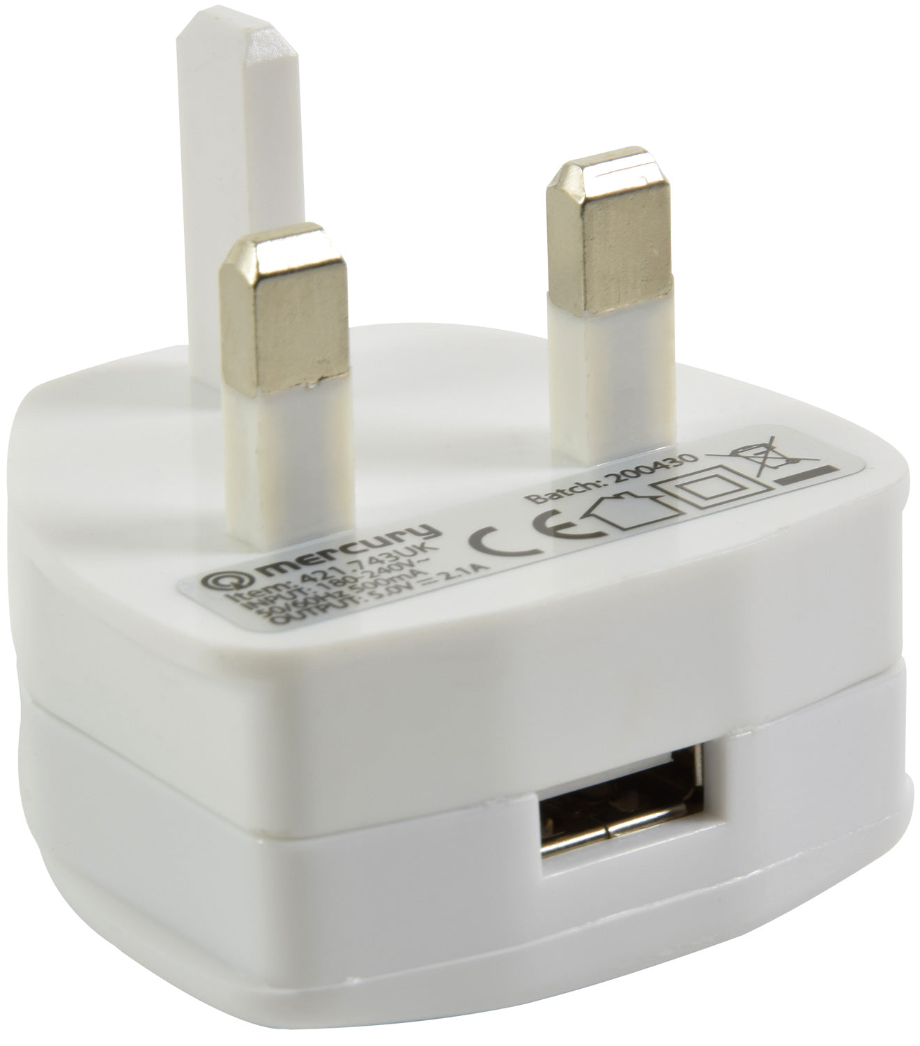MERCURY COMPACT USB MAINS CHARGER 2.1A. 421.743UK \\\KD28314