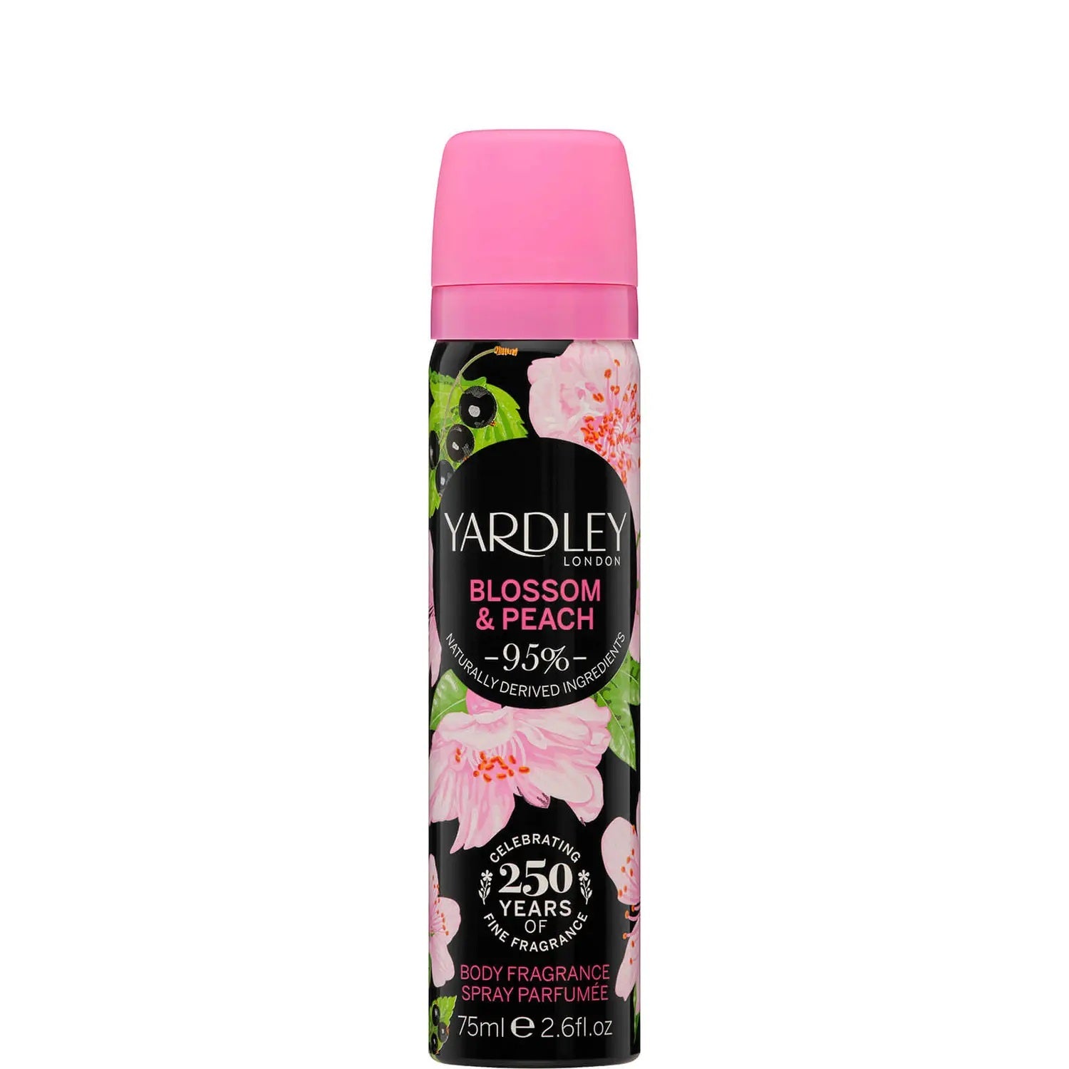 YARDLEY BLOSSOM AND PEACH BODY SPRAY 75ML - 6/PK. Y11900004-6 \\\KD28322