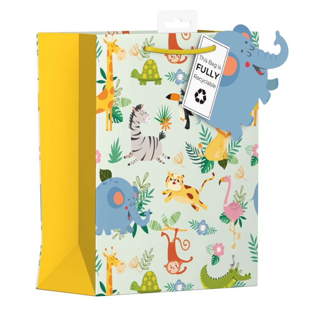 GIFTMAKER SAFARI ANIMALS GIFT BAG APX 30 X 20CM. YANGB23M \\\KD28386