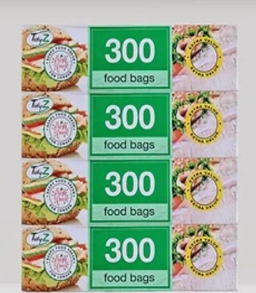TIDYZ EXTRA VALUE FOOD & FREEZER BAGS 300/PK. B0557 \\\KD28429