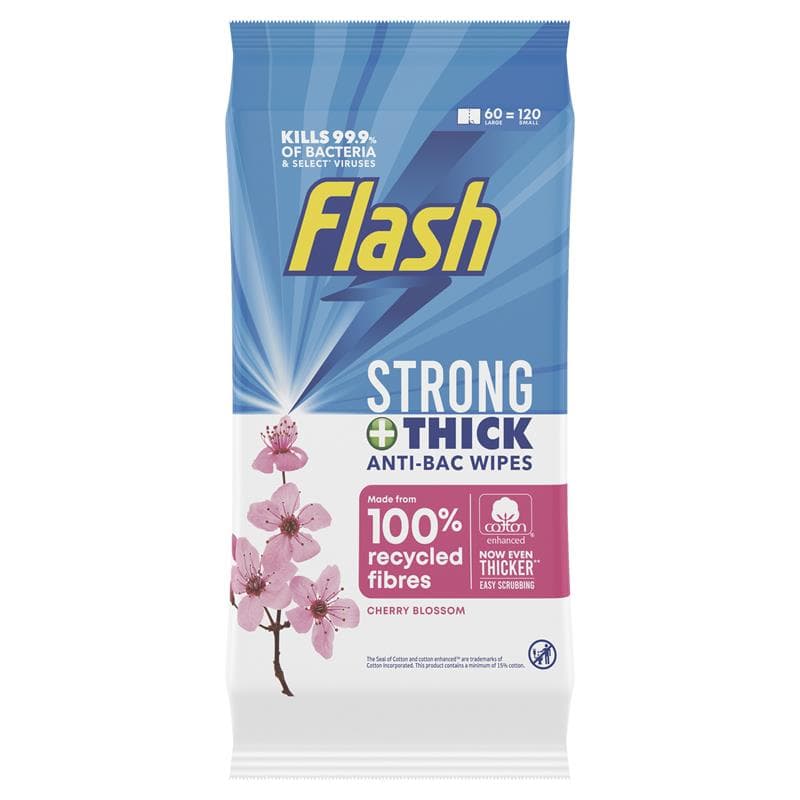 'FLASH CHERRY BLOSSOM ANTI BACTERIAL 60'S LARGE WIPES'||'. '||'HOFLA112' \\\KD28439