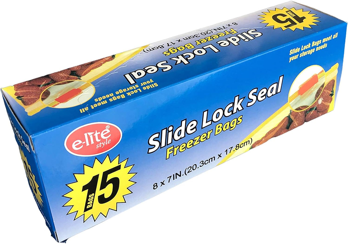 ELITE SMALL SLIDE LOCK SEAL FREEZER BAGS 15/PK. 2006001 \\\KD28479