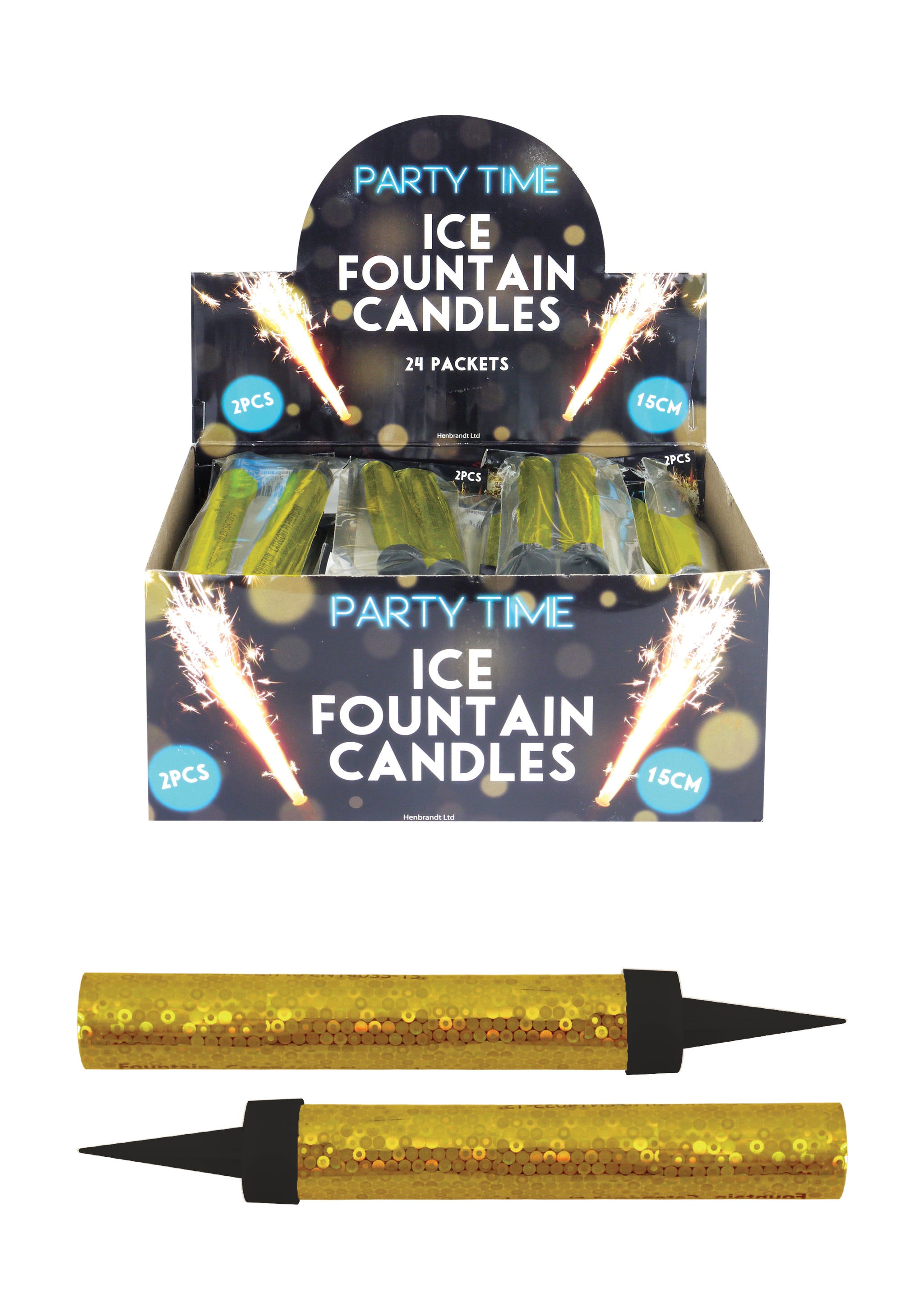 PACK OF 2 GOLD FOUNTAINS CANDLE APX 15 CM. X39131 \\\KD28502