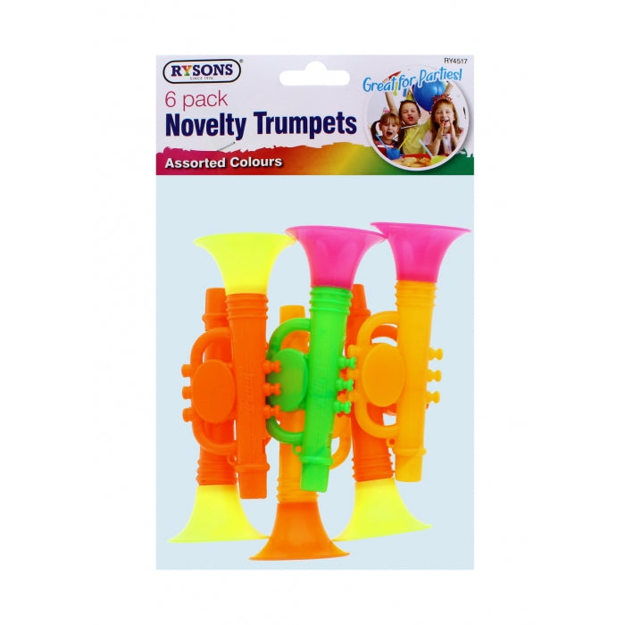 RYSONS ASSOERTED COLOUR NOVELTY TRUMPETS 6/PK. RY4517 \\\KD28528