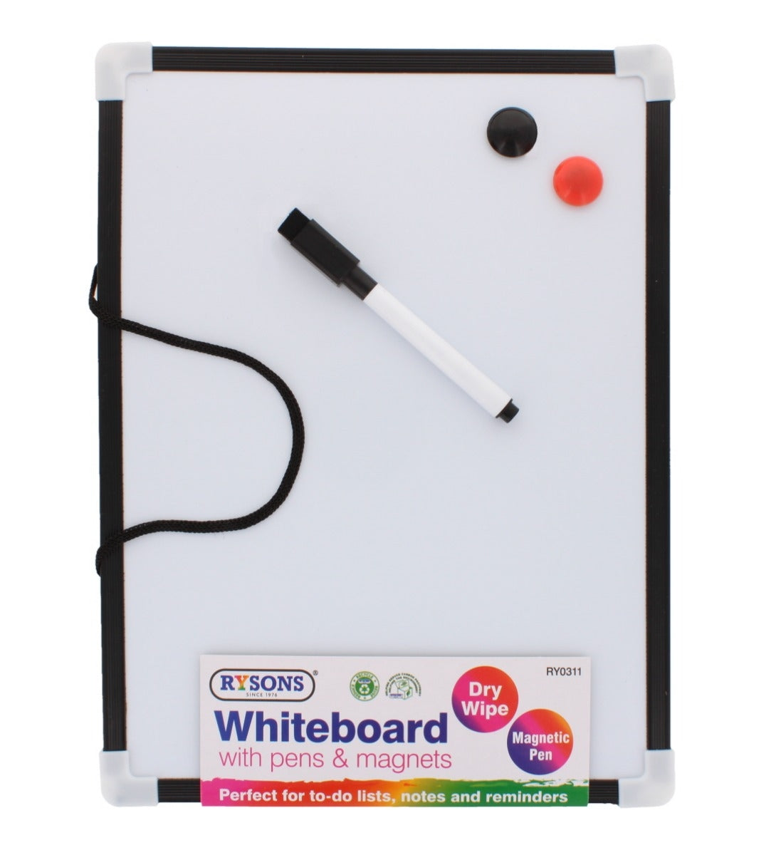 RYSONS WHITEBOARD WITH PENS & MAGNETS. RY0311 \\\KD28543