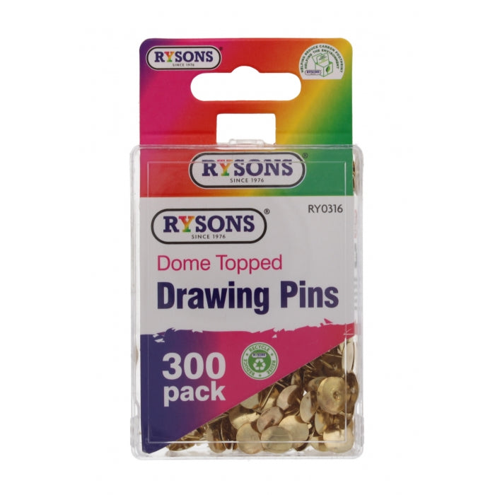 RYSONS DOME TOPPED DRAWING PINS 300/PK. RY0316 \\\KD28544