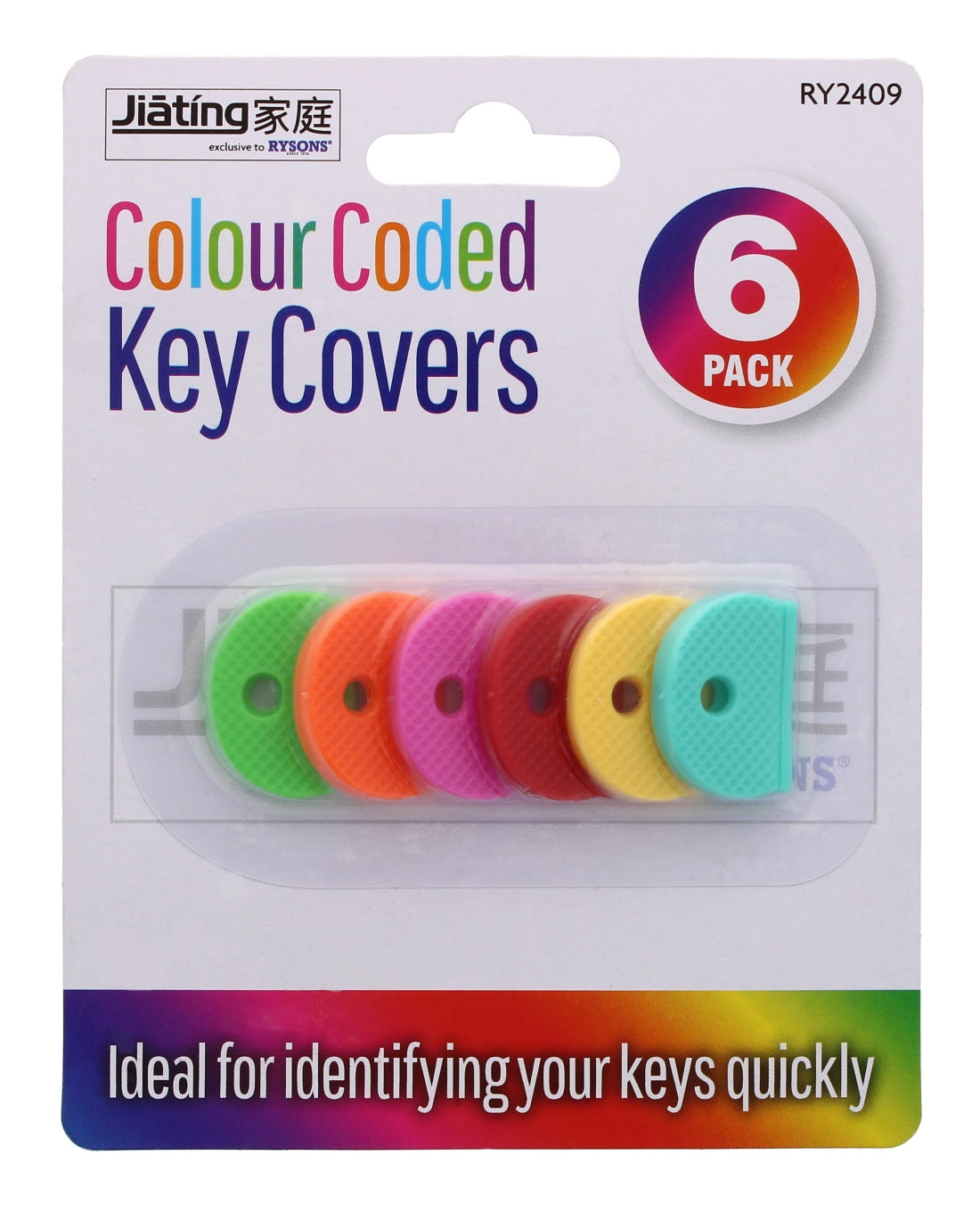 RYSONS ASSORTED COLOURS KEY COVERS 6/PK. RY2409 \\\KD28553