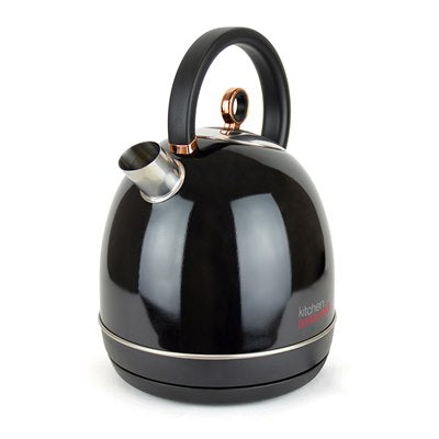 KITCHENPERFECTED FAST BOIL DOMED STEEL KETTLE BLACK & ROSE GOLD. E1625RG \\\KD28555