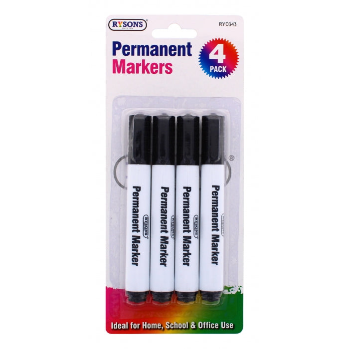RYSONS PERMANENT MARKERS 4/PK. RY0343 \\\KD28583