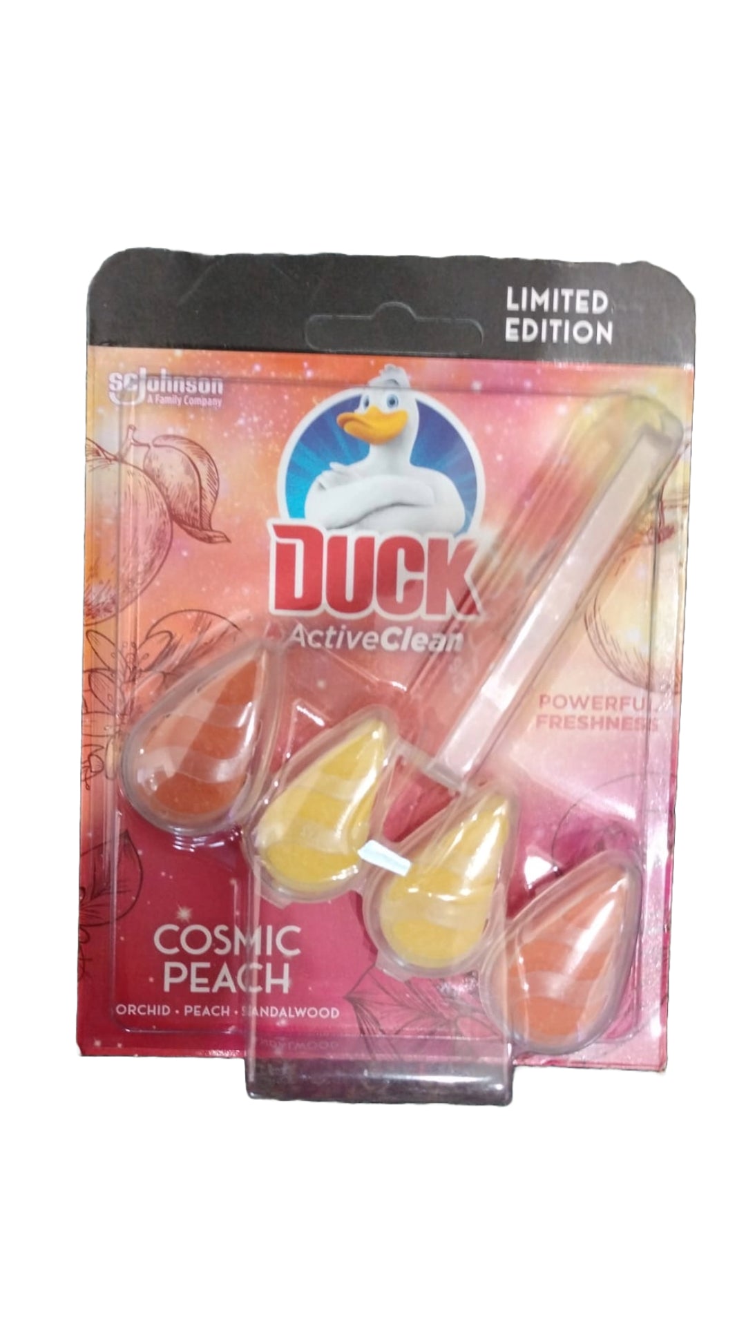 DUCK ACTIVE CLEAN TOILET RIM BLOCK COSMIC PEACH 38GM. TD51CP \\\KD28642