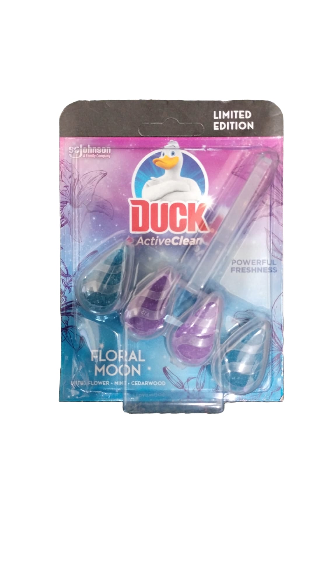 DUCK ACTIVE CLEAN TOILET RIM BLOCK FLORAL MOON 38GM. TD51F \\\KD28644