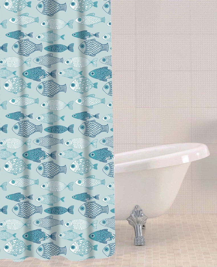 SABICHI BABY FISH SHOWER CURTAIN 180CM X 180CM. 179593 \\\KD28669