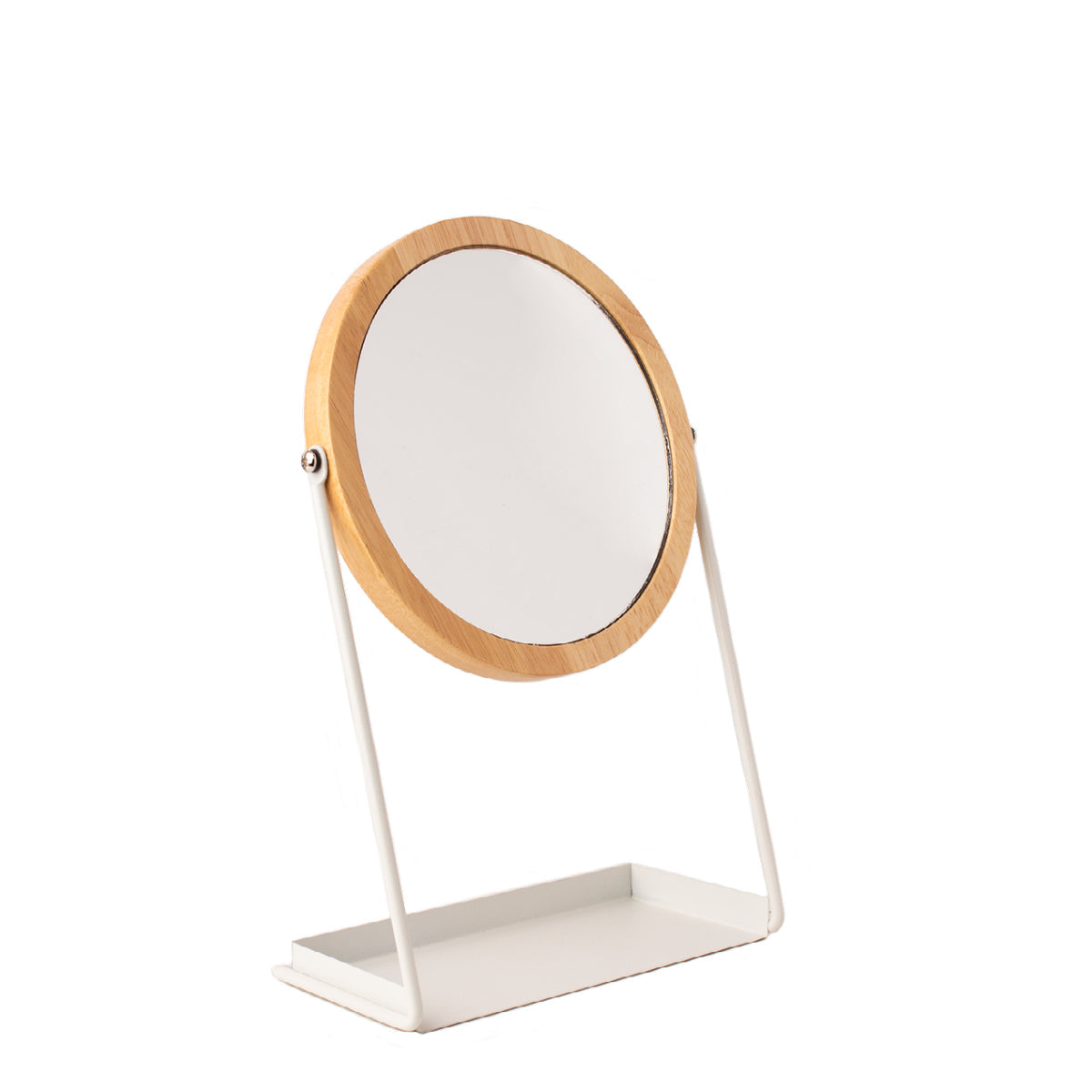 SABICHI WHITE & BAMBOO TALL SWIVEL MIRROR. 202840 \\\KD28674