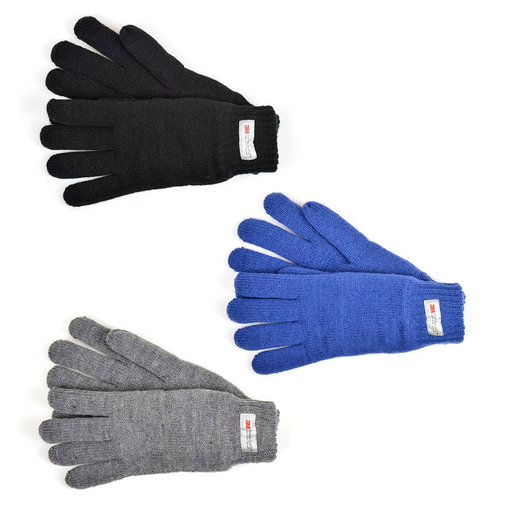 LADIES THINSULATE KNITTED GLOVES 12/PK. GL137 \\\KD28714