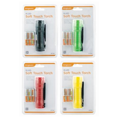 KINGAVON 9 LED SOFT TOUCH TORCH WITH BATTERIES. BB-RT314 \\\KD28773
