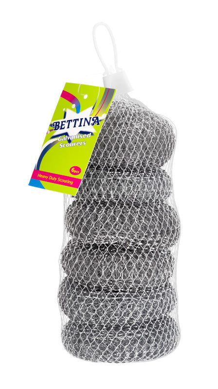 BETTINA GALVANISED SCOURERS 6/PK. B2206 \\\KD28789