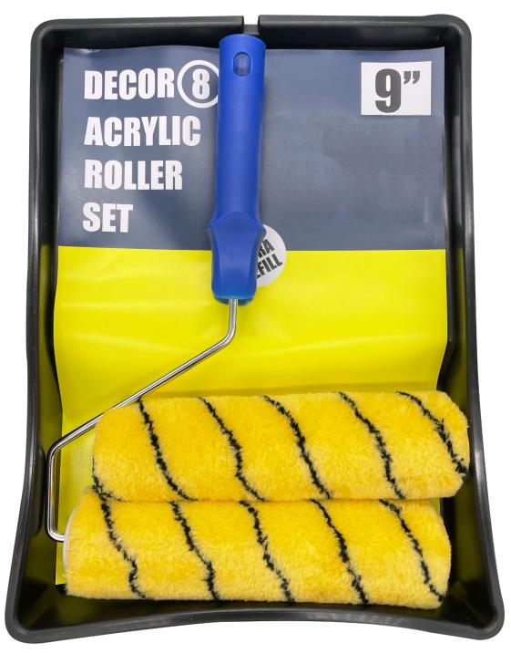 DECOR 8 TIGER STRIPE ROLLER TRAY SET 9 INCH WITH EXTRA REFILL. RT9TS2PH15 \\\KD28830