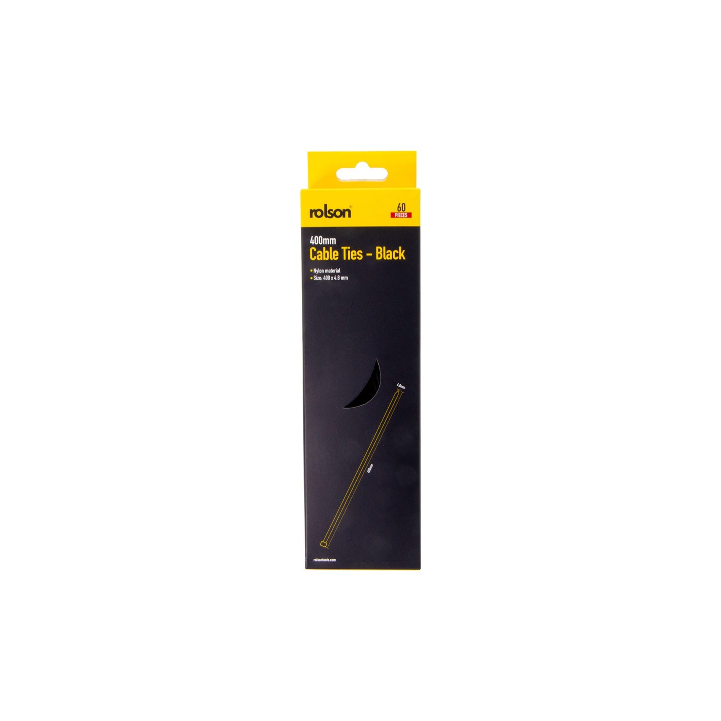 ROLSON 60 PCS CABLE TIES BLACK 400 X 4.8MM. RT60886 \\\KD28856