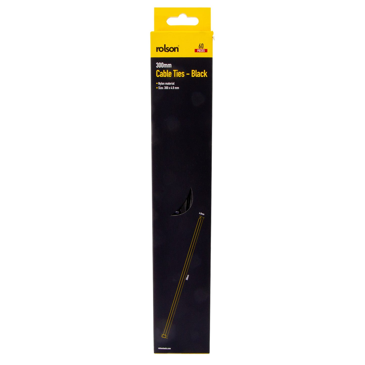 ROLSON 60 PCS CABLE TIES BLACK 300 X 4.8MM. RT60884 \\\KD28860
