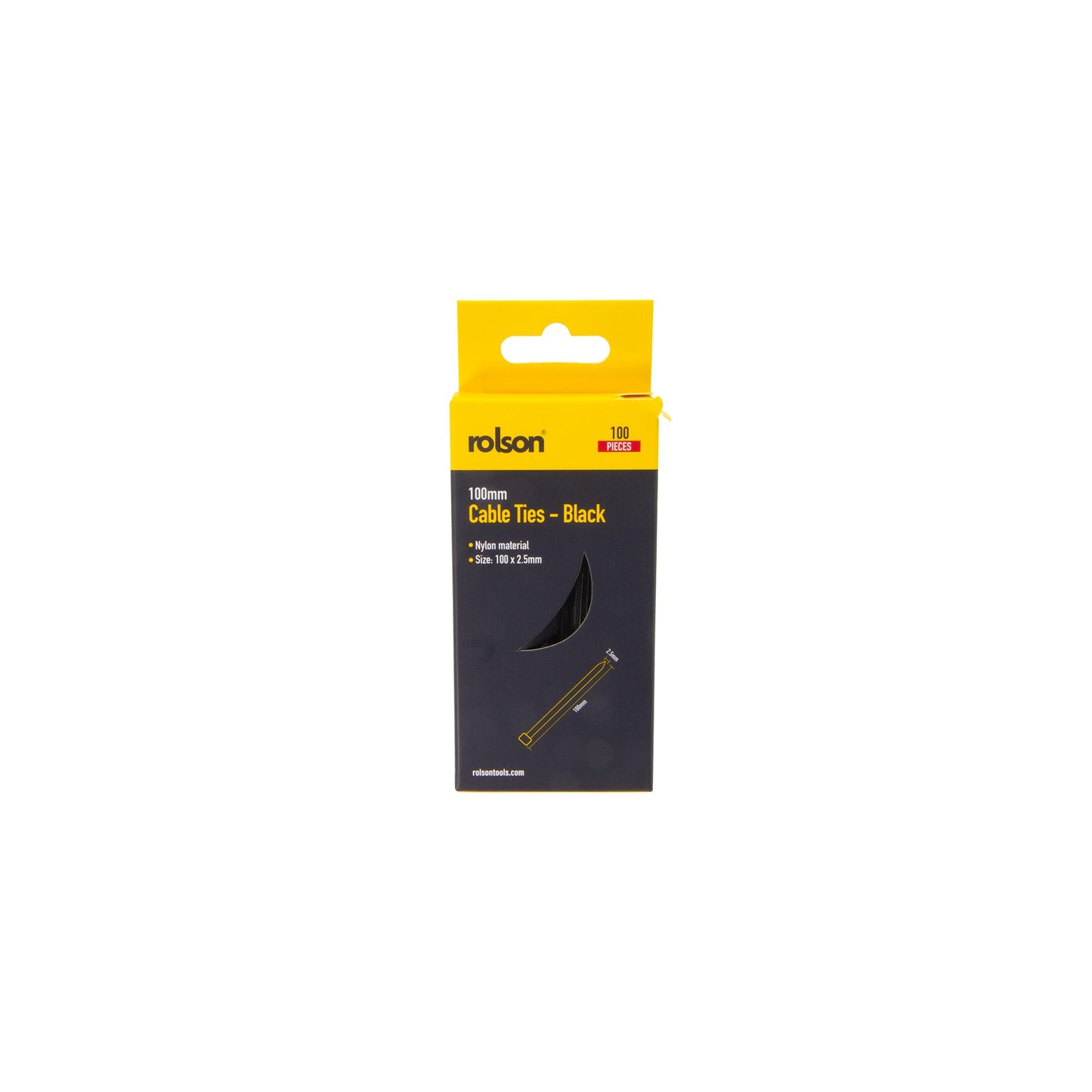 ROLSON 100 PCS CABLE TIES BLACK 100 X 2.5MM. RT60880 \\\KD28864