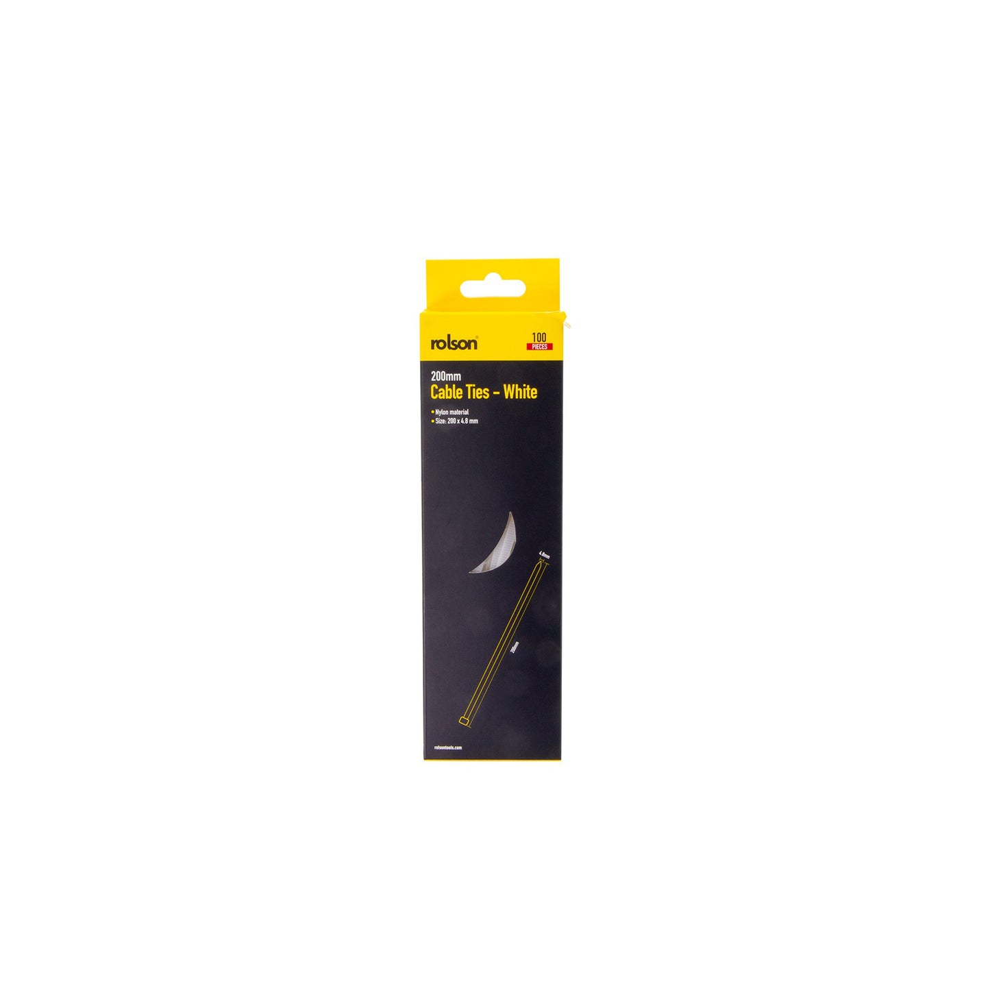 ROLSON 100 PCS CABLE TIES BLACK 200 X 4.8MM. RT60883 \\\KD28866