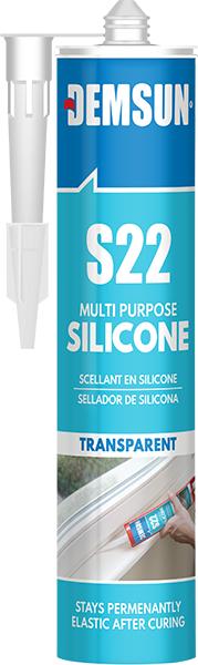 DEMSUN S22 MULTI PURPOSE TRANSPERENT SILICONE SEALANT 280ML. DS02131 \\\KD28898